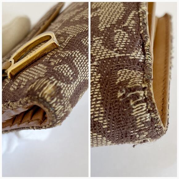 DIOR Trotter Canvas Leather Bi-fold Compact Wallet - Picture 9 of 13